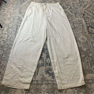 ASOS Cream Linen Cotton Pants